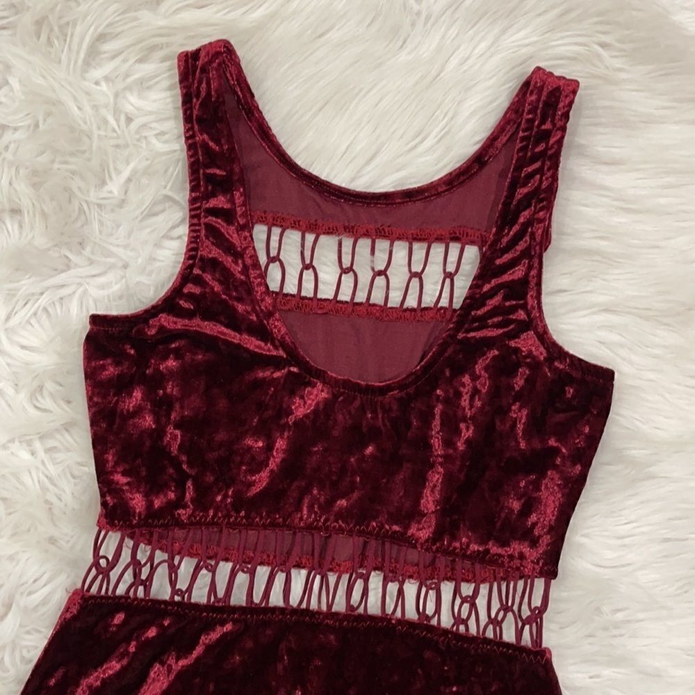 STARING At Stars Crushed Velvet Cutout Bodysuit M - Picture 6 of 15